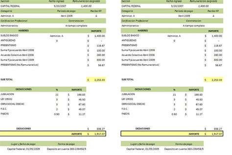 Planilla De Excel Para Recibo De Sueldo Argentina Gestion De My Xxx