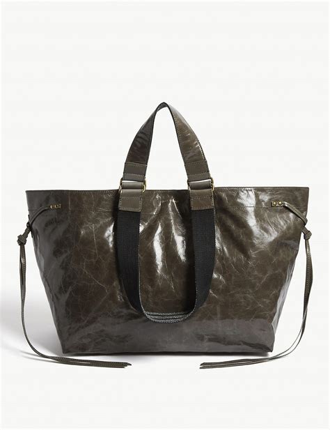 Isabel Marant Wardy Leather Tote In Dark Grey Gray Lyst