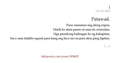 Patawad By J Hello Poetry