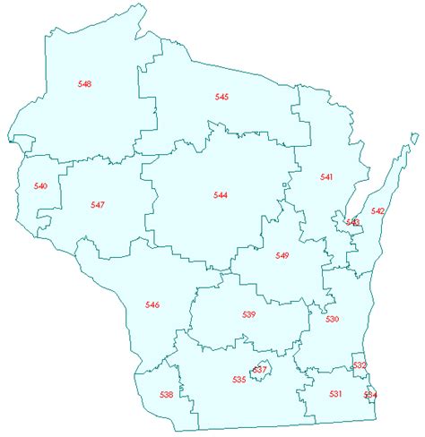35 Zip Code Map Wisconsin Maps Database Source