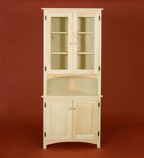 Corner Cabinet With Raised Panel And Glass Doors Tall Cabinet Storage