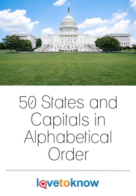 50 States And Capitals In Alphabetical Order Lovetoknow States And