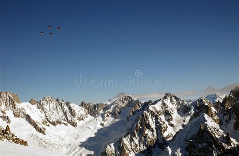 Ski Lifts In Chamonix Stock Image Image Of Tour Climbing 48494501