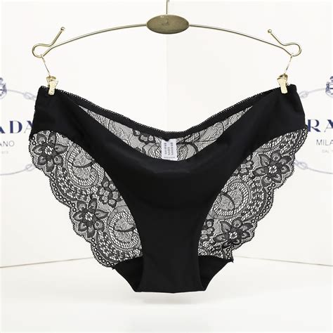 Ladies Seamless Low Rise Womens Sexy Lace Lady Panties Traceless Cotton Breathable Panty Hollow