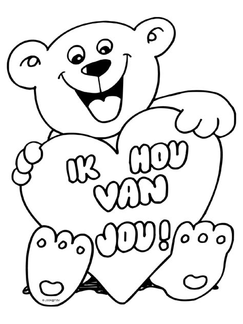 Kleurplaat Moederdag liefde valentijnsdag Kleurplaten.nl
