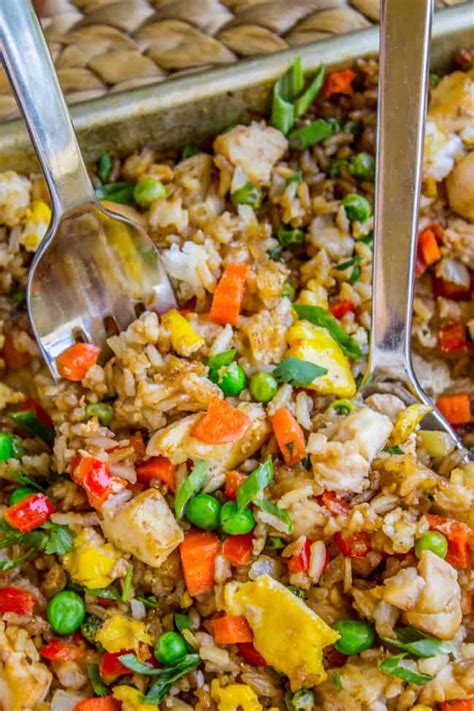 How to cook fried rice with vegetables. Sheet Pan Chicken Fried Rice - The Food Charlatan