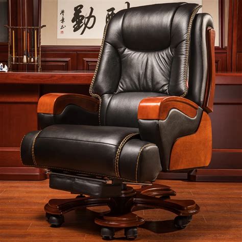 High Quality Genuine Leather Boss Chairs Office Chairs Reclining Swivel Chair Computer Chairs President Leather Seats 