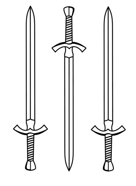 Today the sword is an attribute of staged battles, historical performances, the pride of collectors. Imágenes de espadas para pintar | Colorear imágenes