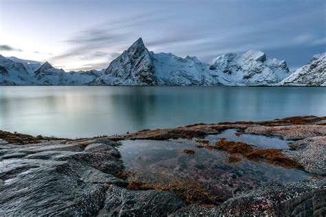 Nature Landscape Winter Clouds Norway Lake Rocks Wallpapers Hd
