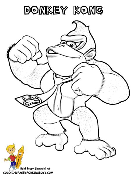 Download transparent donkey kong png for free on pngkey.com. Donkey Kong Coloring Pages To Print - Coloring Home