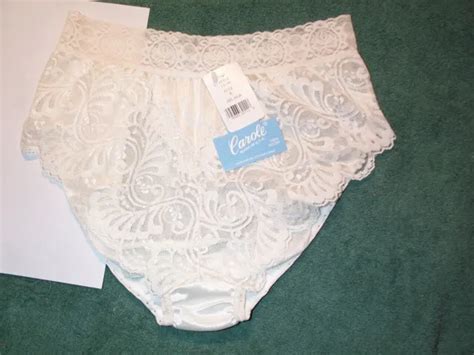 2 Pair Ivory Size 6 Nylon W Wide Lace Front Panties Usa Made Panty