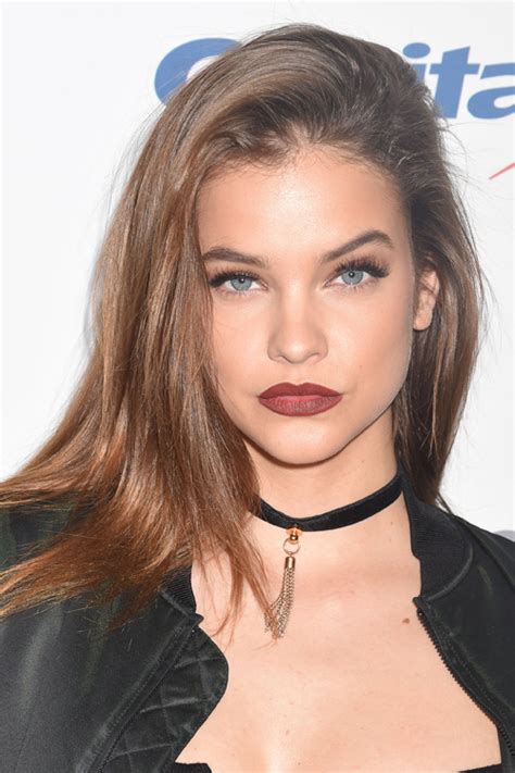 Barbara Palvin Straight Medium Brown Angled Hairstyle Steal Her Style