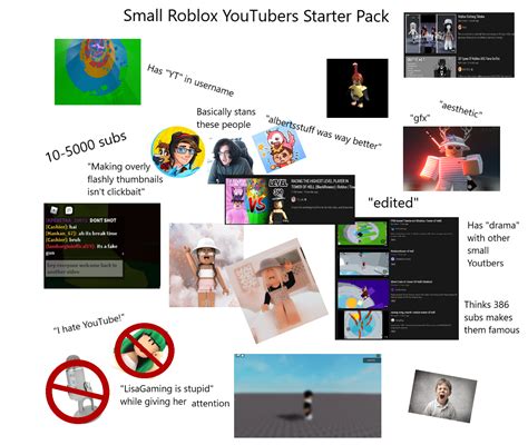 The Small Roblox Youtuber Starterpack Rstarterpacks