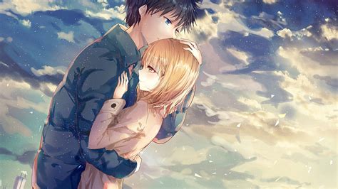 You can also upload and share your favorite couples anime wallpapers. Download 1920x1080 Anime Couple, Hug, Romance, Clouds ...