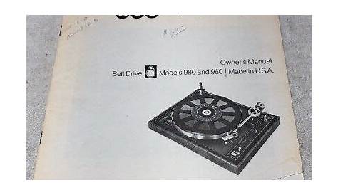 bic 980 turntable manual