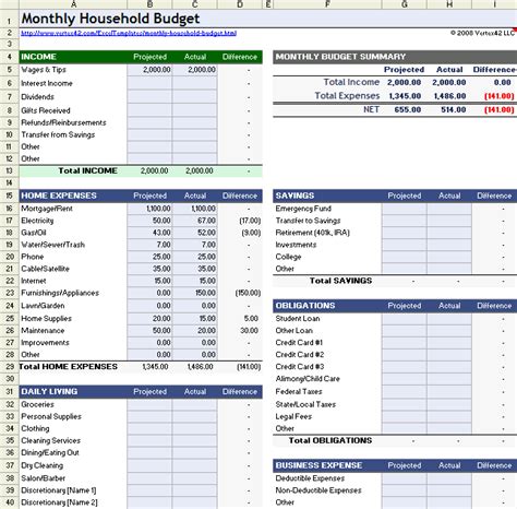 52 Free Excel Templates To Make Your Life Easier Monthly Budget