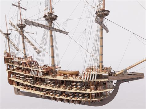 Artstation This 3d Galleon Includes A Fully Detailed Interior