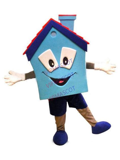 Mascot House Mascot Costume Fine Blue House Realtors Open Sale Event