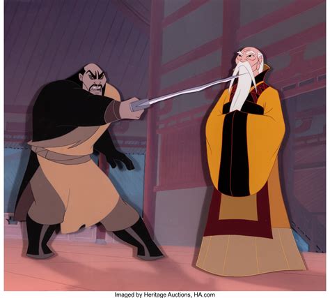 Mulan Shan Yu And Emperor Presentation Cel And Hand Painted Lot