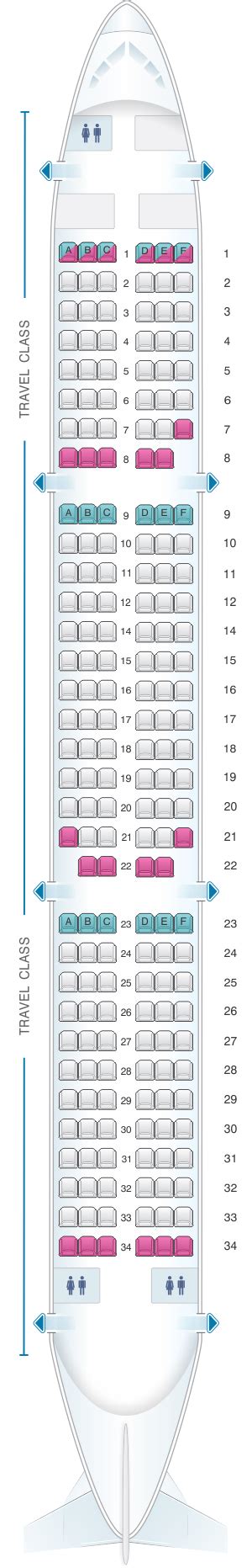 Plan De Cabine Asiana Airlines Airbus A321 200 195pax Seatmaestrofr
