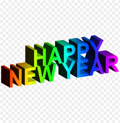 Happy New Year 3d Colorful Text Png Image With Transparent Background