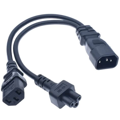 Iec C Pin Male To C Female C Female Power Adapter Cable Y Type Splitter Power Cord