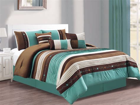 7 Pc Kenneth Pleated Stripe Frequency Wave Helix Embroidery Comforter