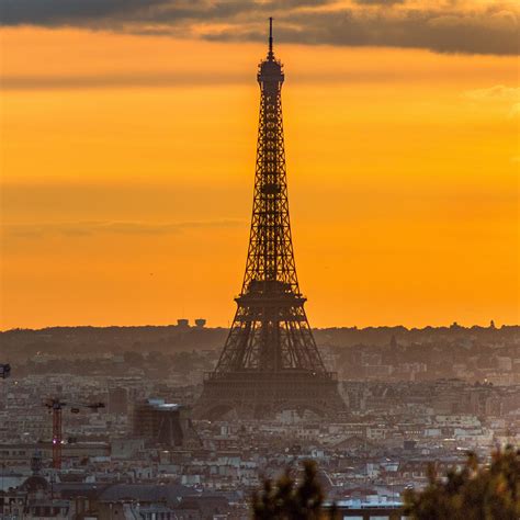 Eiffel Tower Sunset Paris Europe