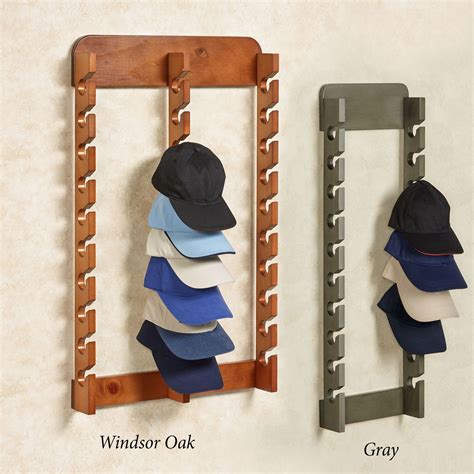 Wood Cap Display Wall Rack Holds Up To 30 Hats