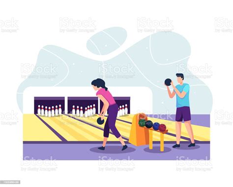 People Playing Bowling Illustration Stock Illustration Download Image