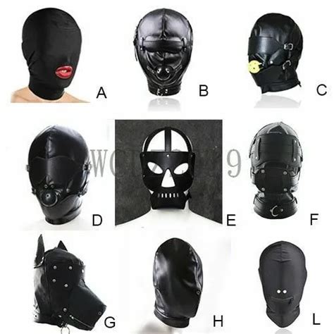 Restraint Bdsm Pu Leather Open Mouth Gag Mask Blindfold Harness Bondage Love Toy 2199 Picclick