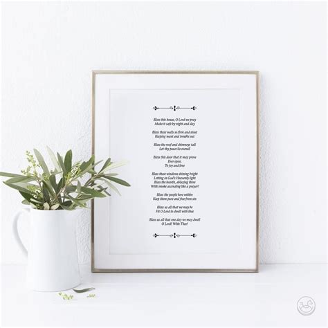 House Blessing Print Bless This House Sign Poem Wall Art Etsy House