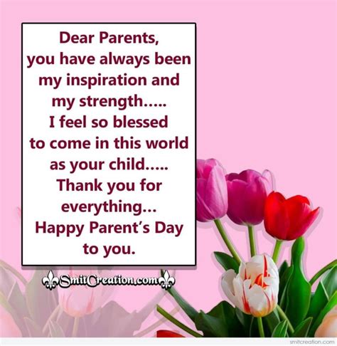 Happy Parents Day Thank You Message Image
