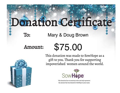 Donation T Certificate Sowhope