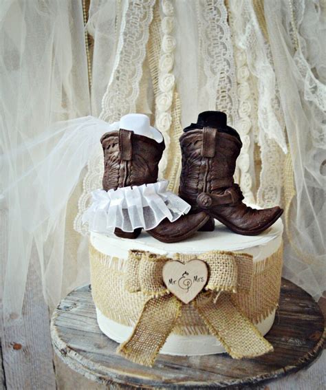 Cowboy Boots Wedding Cake Topper Western Themed Wedding Etsy