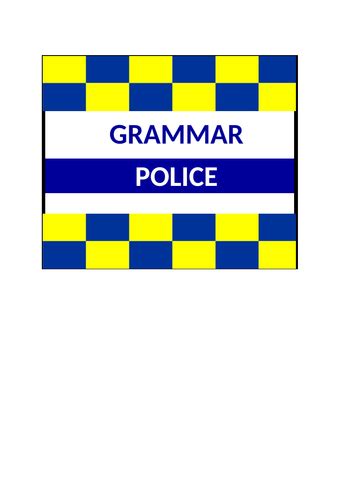 Grammar Police Badges Teaching Resources