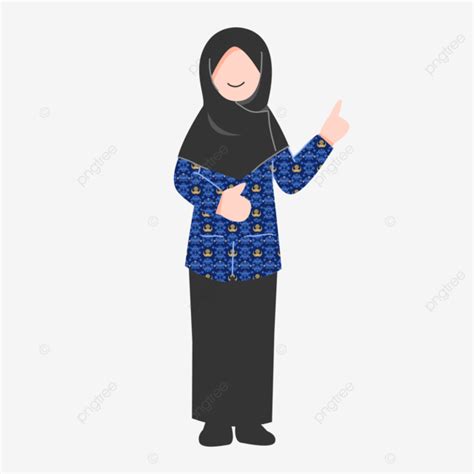 Mulher De Hijab Funcionário Público Vestindo Uniforme Korpri PNG