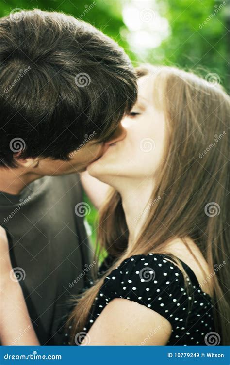 Guy Kisses The Girl Stock Image Image Of Attractive