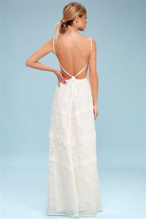 Faithfully Yours White Lace Backless Maxi Dress Backless Maxi Dresses