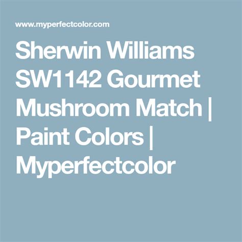 Sherwin Williams SW1142 Gourmet Mushroom Precisely Matched For Paint