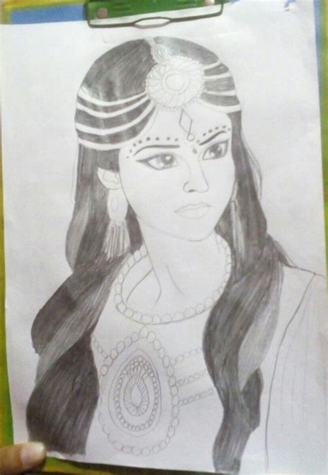 Indian Princess Sketch Of Draupati Indian Princess Art Humanoid Sketch