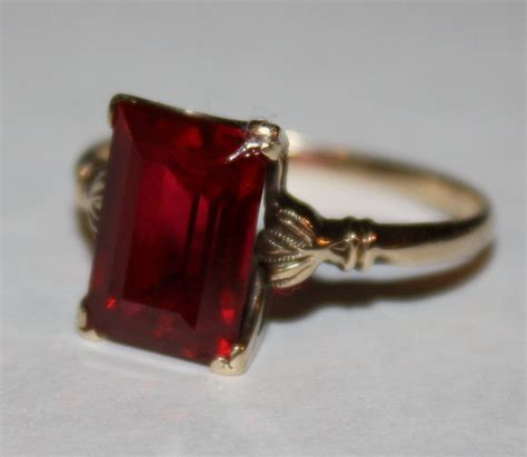 Reserved For Karis Antique Victorian Synthetic Ruby Ring 10k Etsy