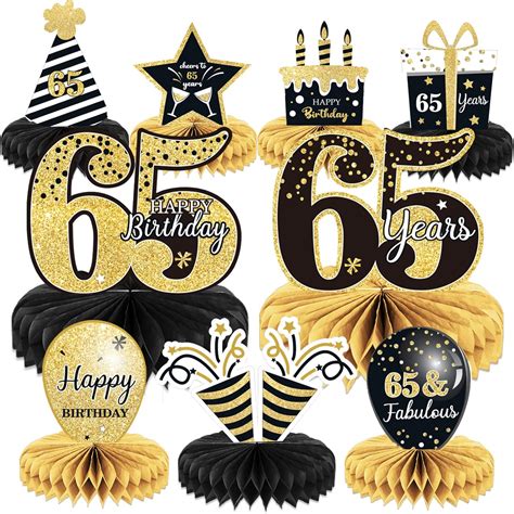 9 Pieces 65th Birthday Decorations 65th Birthday