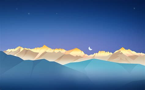 Night Minimalism Mountain Artwork Landscape Wallpapers Hd Desktop And Mobile Backgrounds