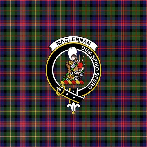 Maclennan Large Tartan Clan Badge Weekender Tote Bag K2 Mixed Media By