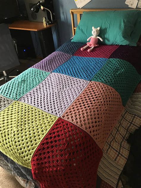 Gorgeous Crochet Giant Patchwork Quilt Granny Square Blanket Etsy