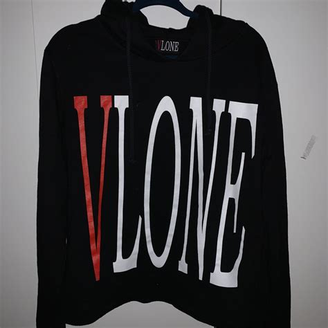 Vlone Reversible Cropped Hoodie Black Size Small For Sale In New York