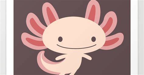 Begin by drawing the features of the salamander's face. Cute Axolotl Art | aesthetic name
