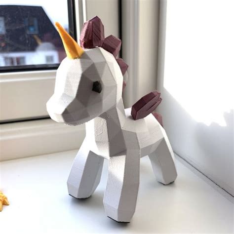 3d Printable Unicorn Lowpoly Made With Ender 3 Max・cults