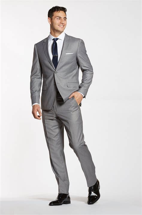 Textured Gray Suit Jacket Grey Suit Men Gray Groomsmen Suits Mens